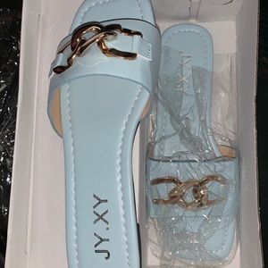 Beautiful baby blue sandals from SHEIN